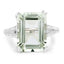 Anillo de Plata Esterlina con Amatista Verde de 10.64 Quilates y Topacio Blanco