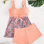 Tankini de Baño sin Mangas con Estampado de Malla Talla Grande