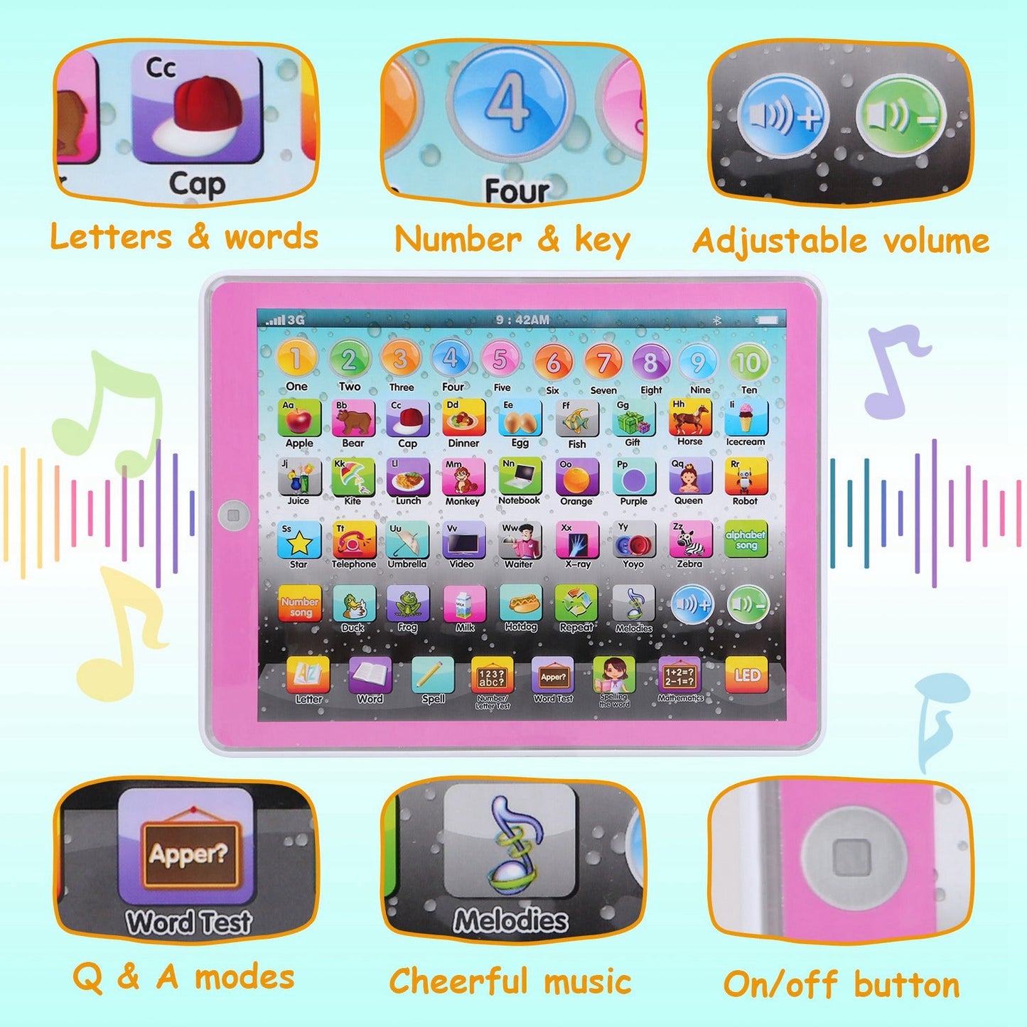 Gbruno Educational Toddler Tablet Toy for Ages 2-7