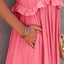 Elegant Ruffled Sleeveless Tiered Maxi Dress with Pockets
