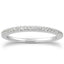 14k White Gold Engraved Pave Diamond Wedding Ring Band