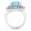Bague de fiançailles en argent sterling Larimar et Tanzanite de 6,10 carats