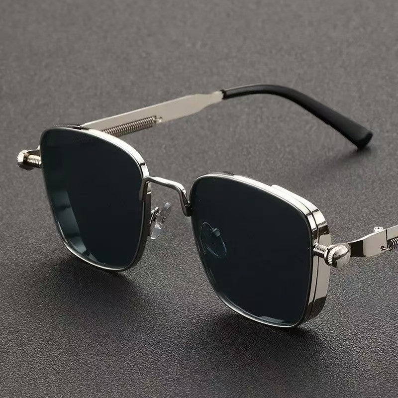 Lunettes de soleil en métal rétro pour hommes
