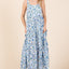 Robe Maxi Sans Manches à Imprimé Floral Élegante