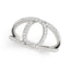 14k White Gold Diamond Loop Style Dual Band Ring