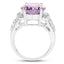 Bague en argent sterling de 8,98 carats avec améthyste véritable et topaze blanche