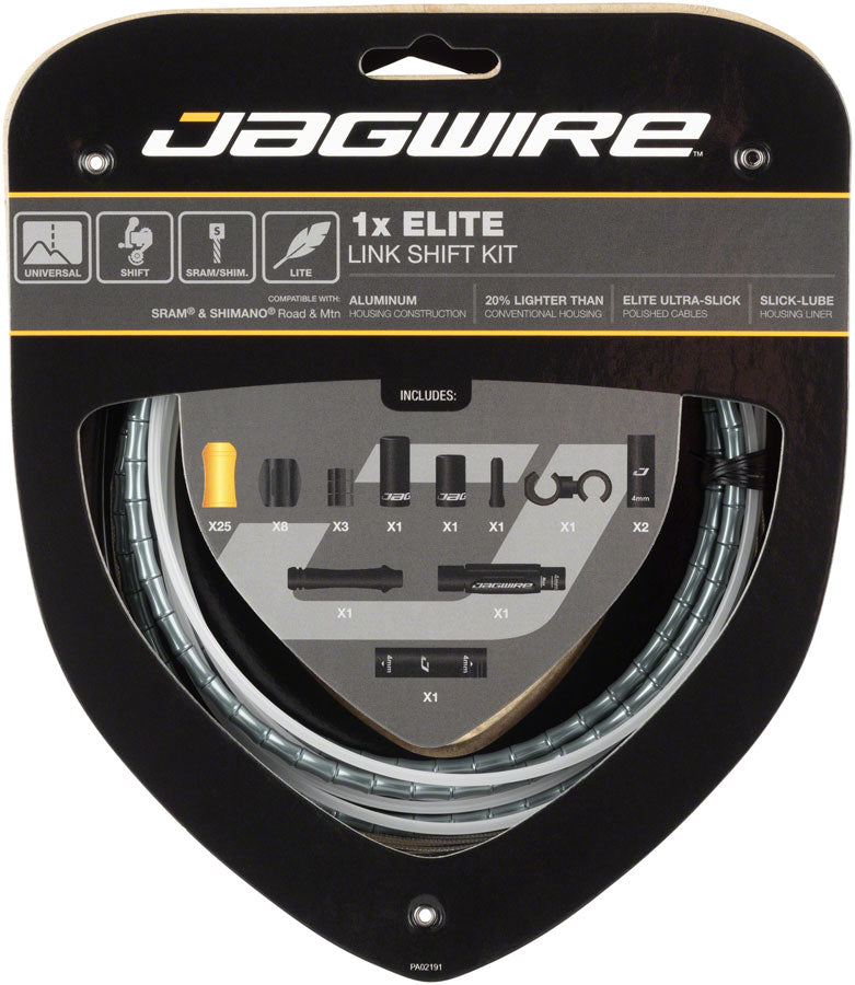 Kit de câble de dérailleur Jagwire 1x Elite - SRAM/Shimano, gris poli