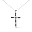 .925 Sterling Silver Diamond Cross Pendant Necklace - 18"