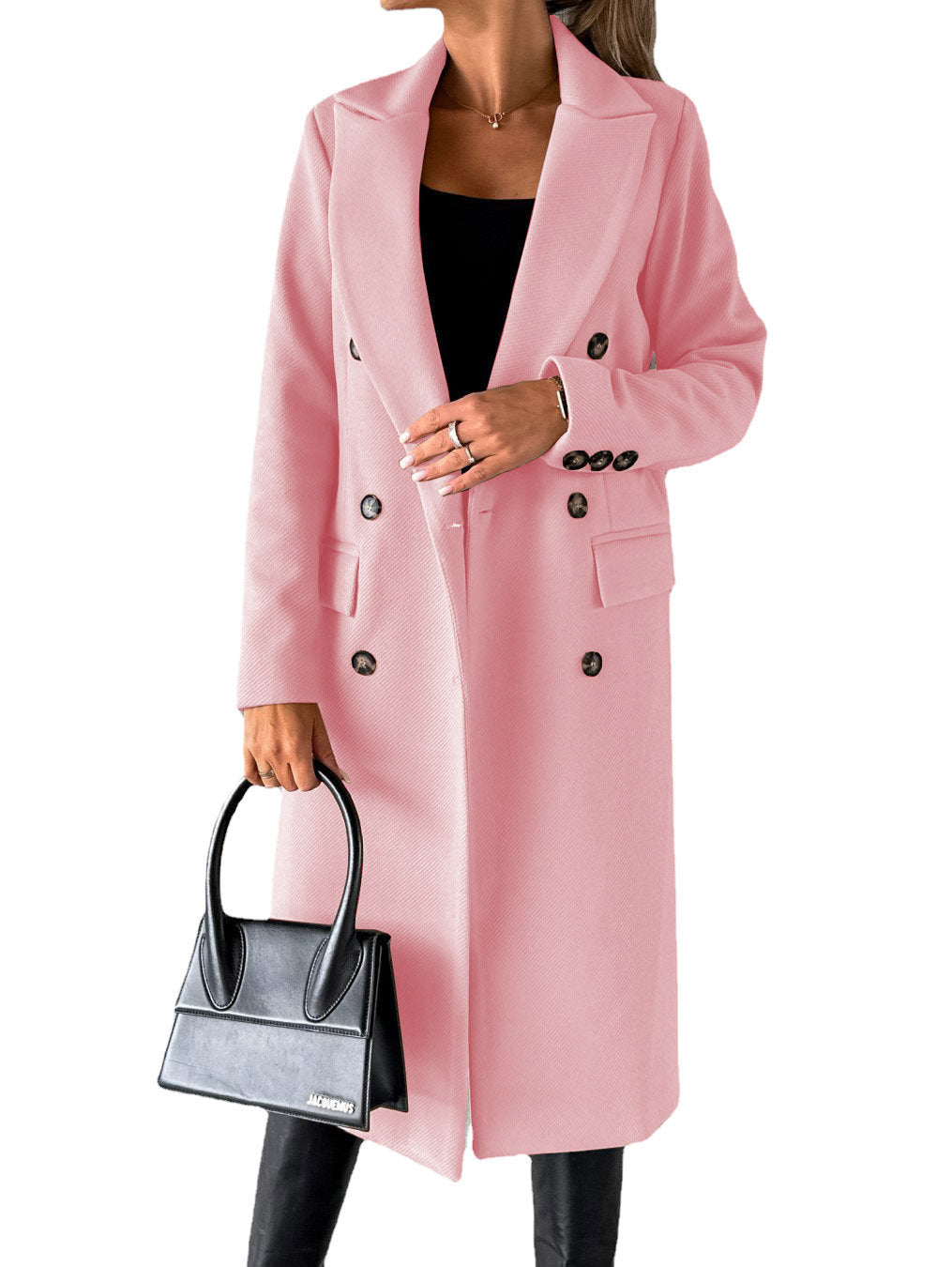 Double Breasted Lapel Coat - Premium Winter Overcoat for Women