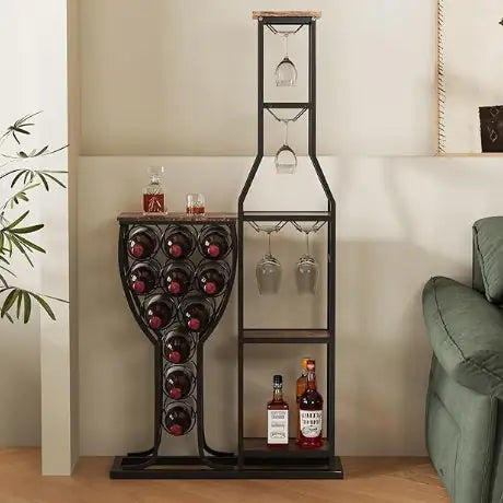 Soporte y Estante Elegante para Copas de Vino Colgantes