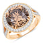 Anillo de Compromiso de Diamante Marrón Certificado IGI de 7.07 Quilates en Oro Amarillo de 18K