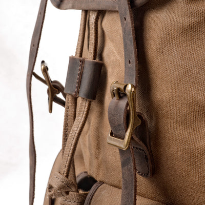 Premium Travel Backpack with Canvas and Leather Accents