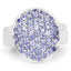 2.00 Carat Genuine Tanzanite Sterling Silver Engagement Ring