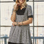 Vestido Corto de Manga Corta Ditsy Floral Plus Size Celeste