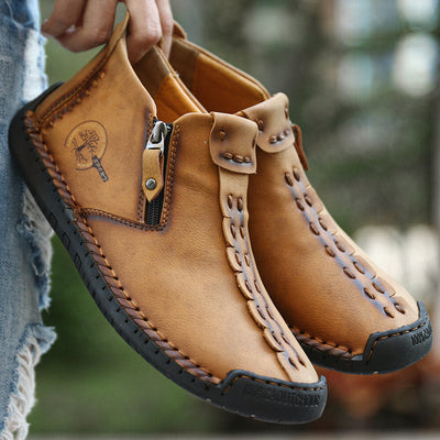 Bottes Cheville Élégantes pour Hommes avec Fermeture Éclair pour Activités de Plein Air