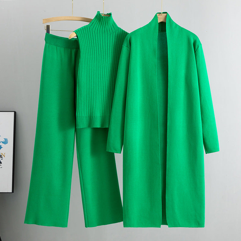 Ensemble Tricoté Élégant 3 Pièces pour Femmes