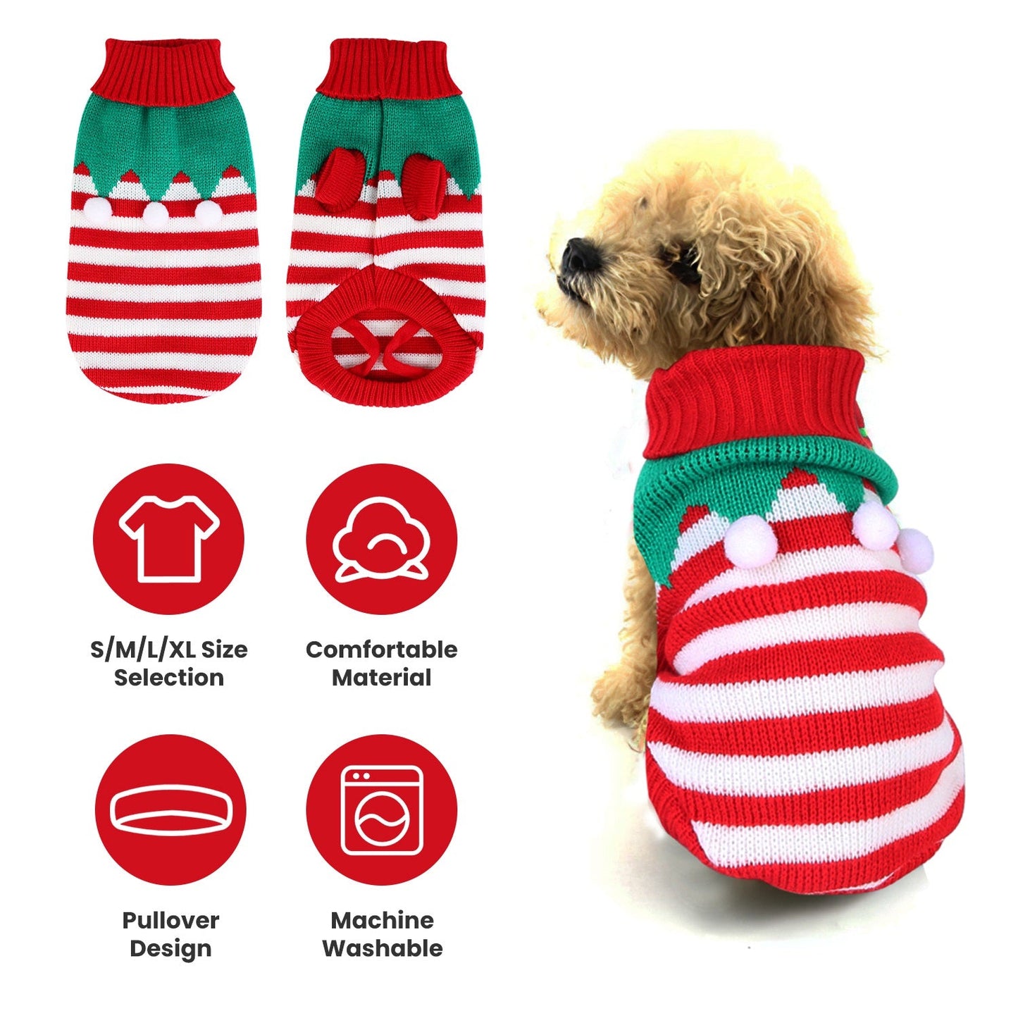 GBruno Pull Turtleneck de Noël pour Animaux