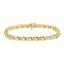 Bracelet en lien en argent sterling plaqué or jaune 10K avec diamants - Taille 7,25"