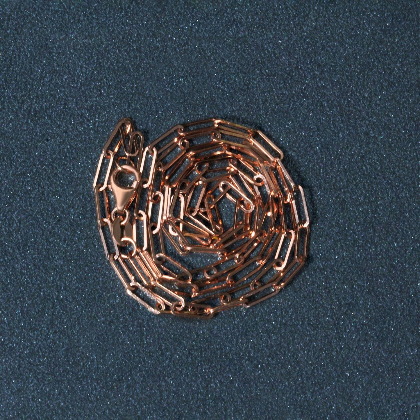 Collier en Chaîne Paperclip Délicat en Or Rose 14K