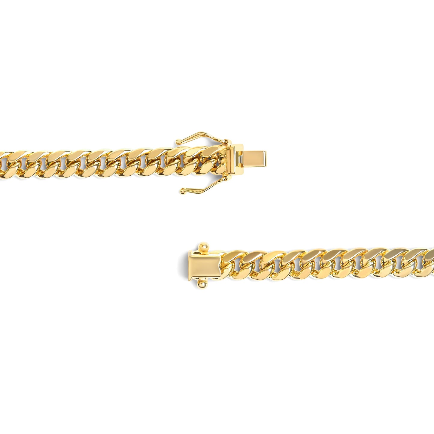 Collier en chaîne cubaine de Miami classique en or jaune 14K semi-solide - 22 pouces