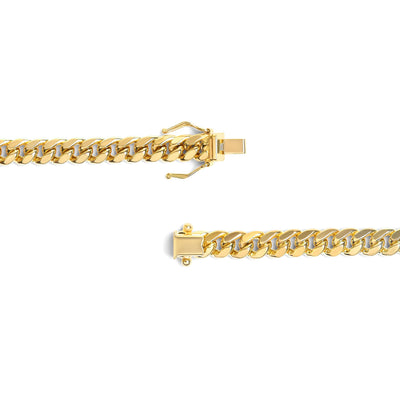 Collier en chaîne cubaine de Miami classique en or jaune 14K semi-solide - 22 pouces