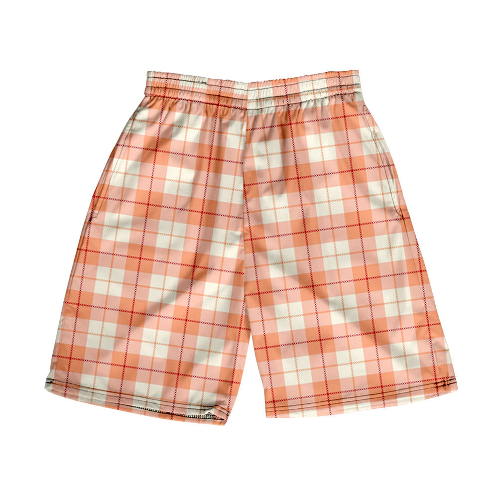 Men's Plaid Casual Beach Shorts