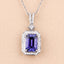 Pendentif en tanzanite véritable de 2,56 carats et diamants blancs en or blanc 14K