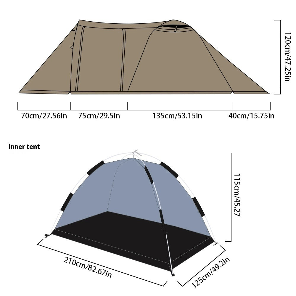 Premium Outdoor Camping Tunnel Tent with Extendable Dome