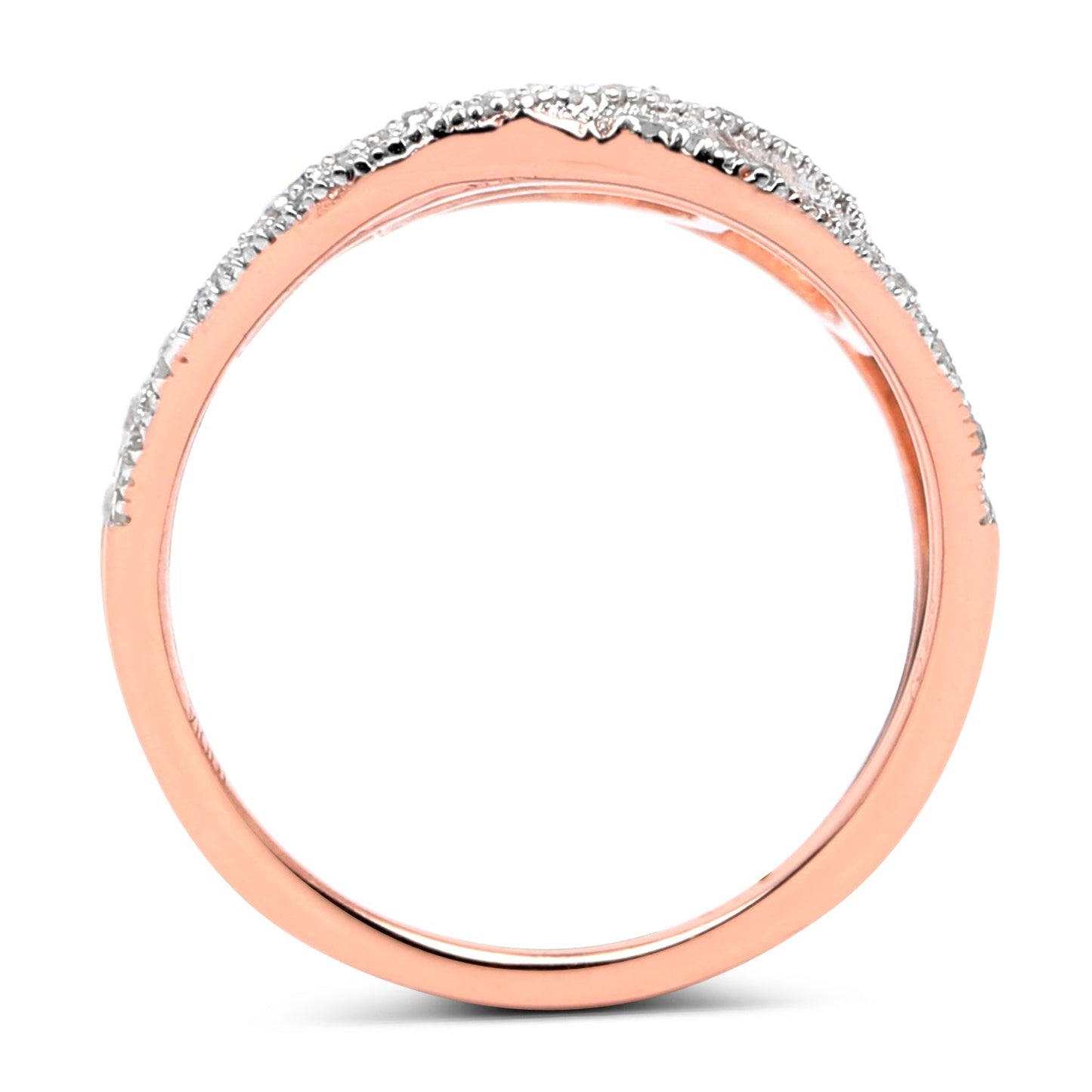 14K Rose Gold Plated 0.73 Carat Genuine White Diamond Ring