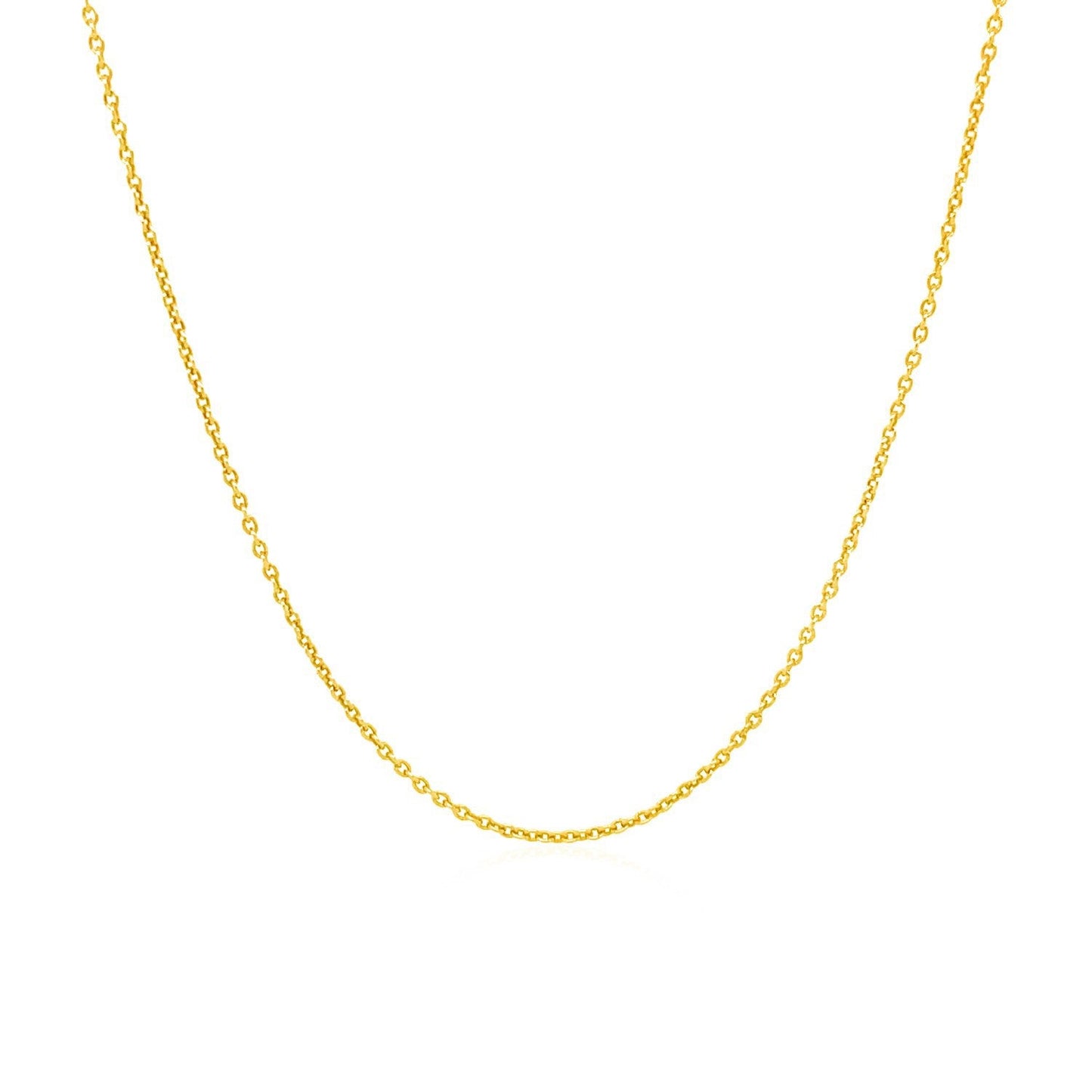 Cadena de eslabones redondos de cable de oro amarillo de 14k - 1.1mm