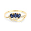 Bague de fiançailles en saphir bleu et diamant de 0,65 carat en or jaune 14K