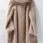 Elegant Women's Hooded Lambswool Coat