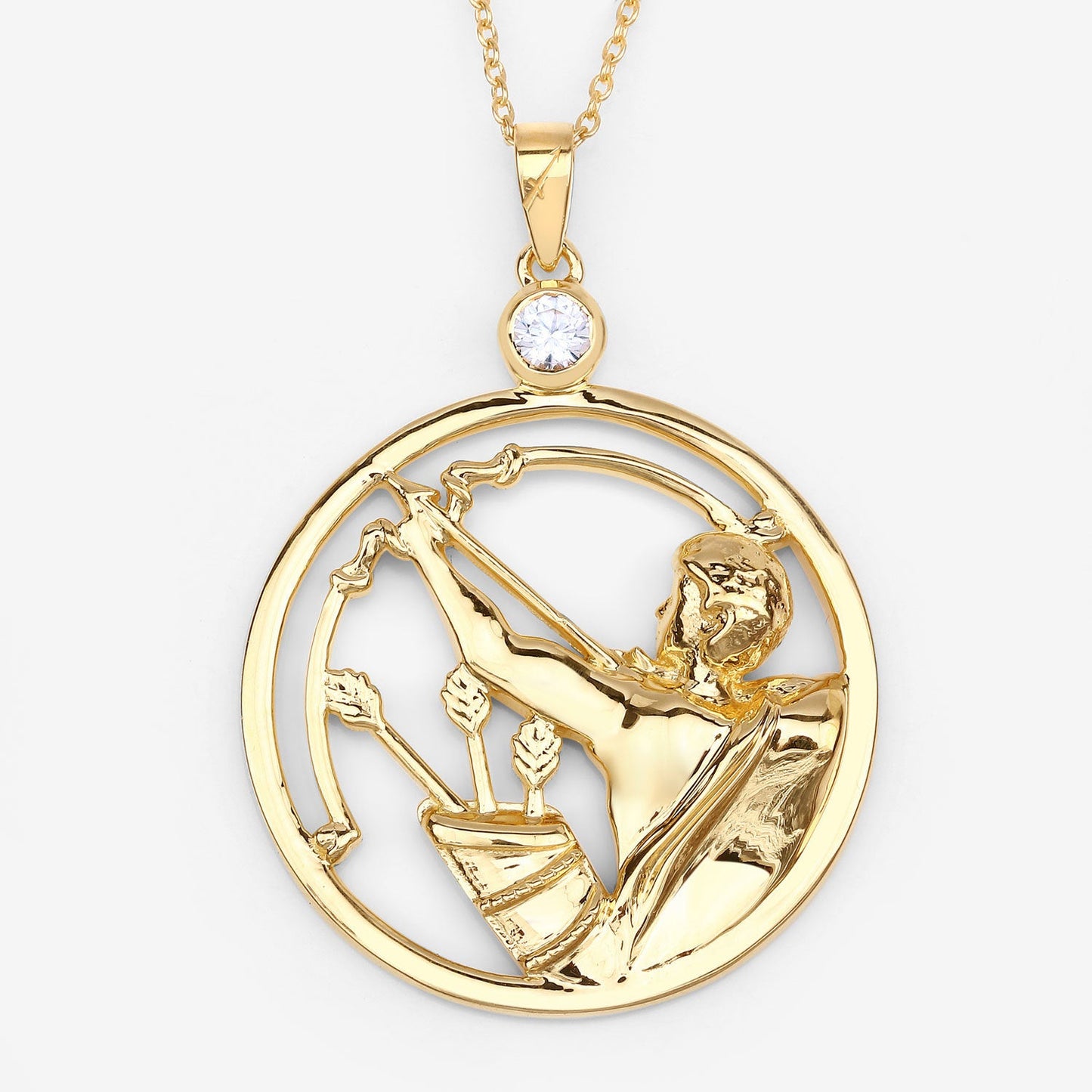 Pendentif en zircon blanc véritable de 0,33 carat en argent sterling