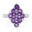 2.16 Carat Genuine Amethyst Sterling Silver Engagement Ring