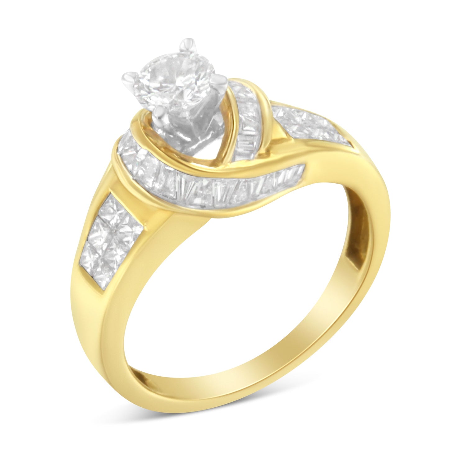 Bague de fiançailles en diamant en or bicolore 14K - Taille 6