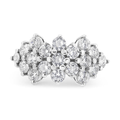 14K White Gold 4.0 Cttw Diamond Multi Row Scatter Band Ring - Size 7