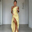 Elegant One-Shoulder Backless Slit Dress for Women