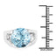 Anillo de Plata Esterlina con Topacio Azul de 7.21 Quilates y Circonitas