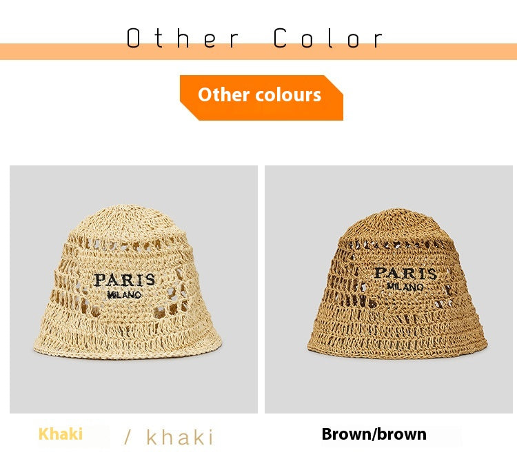 Chapeau de plage en toile brodé fait main