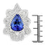Bague en Or Blanc 18K avec Tanzanite et Diamants Blancs de 11,68 Carats