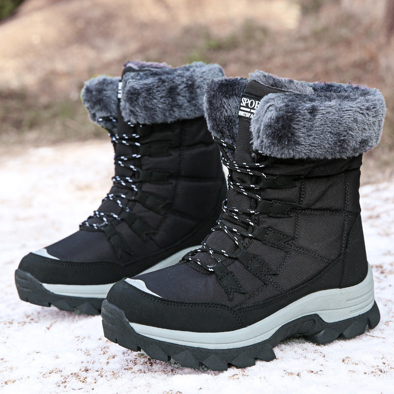 Bottes en Velours Chaud en Coton - Chaussures Rembourrées Hautes en Coton