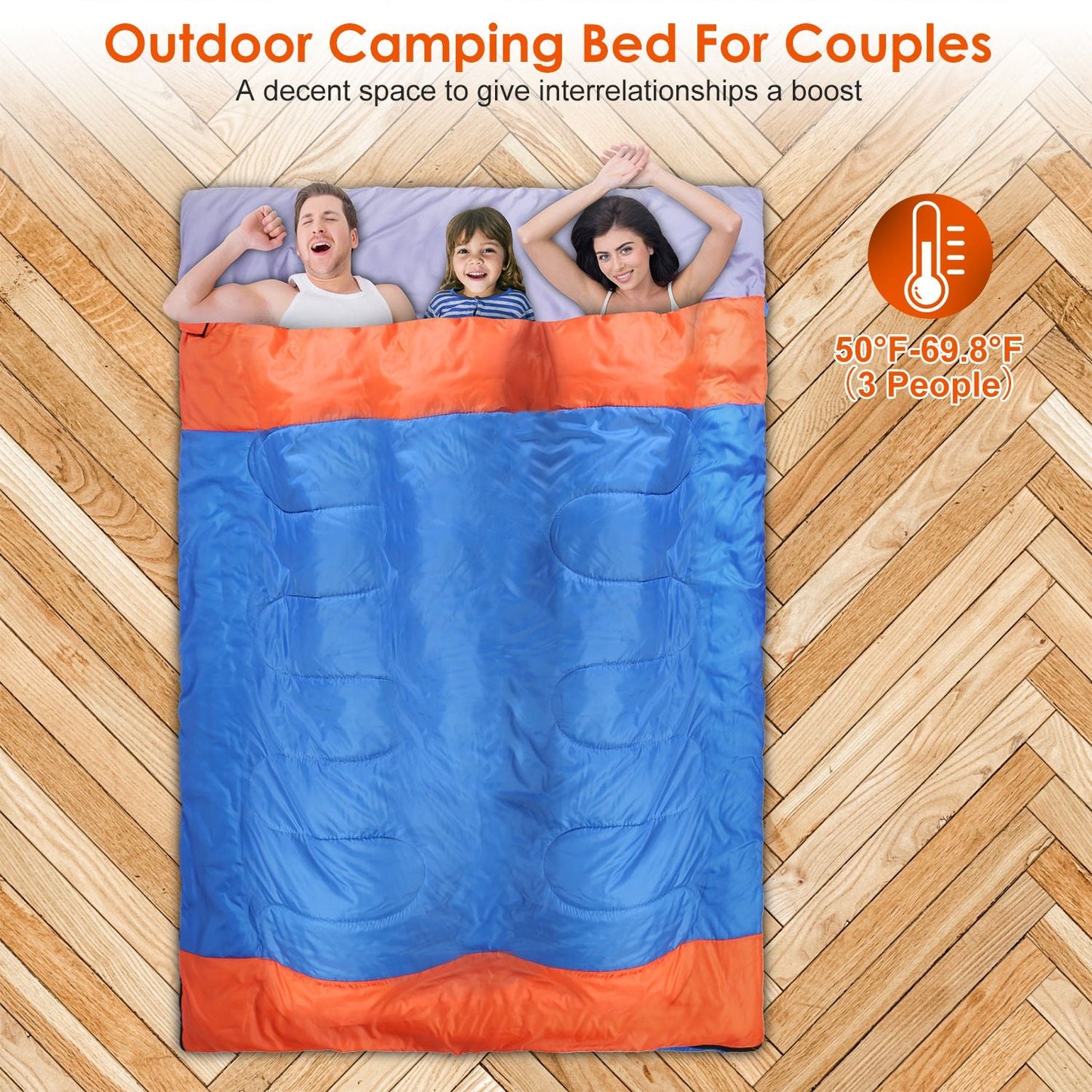 Saco de dormir plegable GBruno para 3 personas