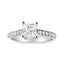 Anillo de Compromiso de Diamante Princesa de Oro Blanco de 14K - 1 1/5 Cttw