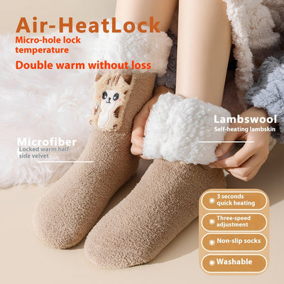 Electric Warm-Keeping Crew Socks for Winter Comfort