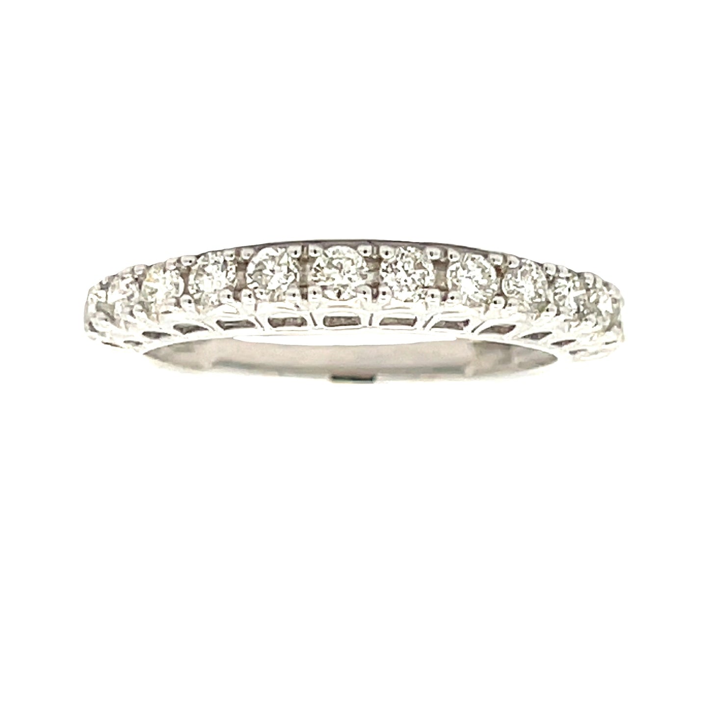Genuine .50ct Diamond Wedding Band Ring in 14KT White Gold