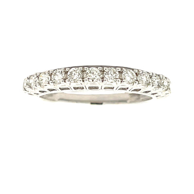 Bague de mariage en diamant véritable de 0,50 ct en or blanc 14KT