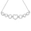 Pulsera Bolo Ajustable de Enlace Corazón de Plata Esterlina .925 con Diamantes