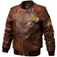 Men's Plus Size Premium Leather Bomber Jacket