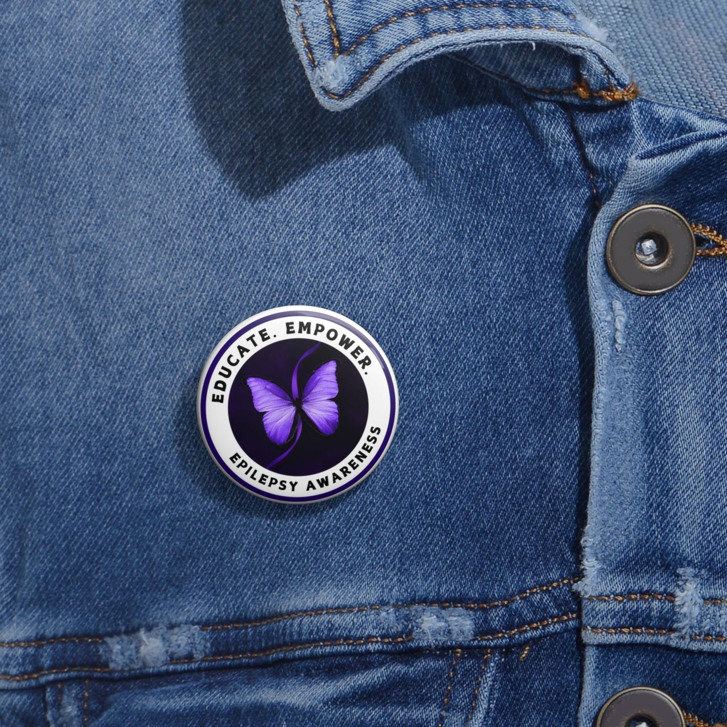 Éduquer. Autonomiser. Badge de sensibilisation à l'épilepsie