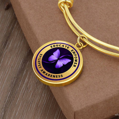 Educate, Empower: Epilepsy Awareness Bracelet in Gold